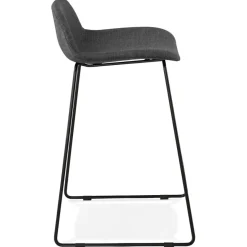ALTEREGO Tabouret snack mi-hauteur 'MOSKOW MINI' noir style industriel avec pieds en métal noir New