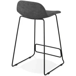 ALTEREGO Tabouret snack mi-hauteur 'MOSKOW MINI' noir style industriel avec pieds en métal noir New