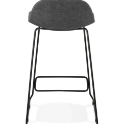 ALTEREGO Tabouret snack mi-hauteur 'MOSKOW MINI' noir style industriel avec pieds en métal noir New