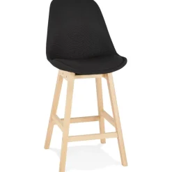 ALTEREGO Tabouret snack mi-hauteur 'TERESA MINI' style scandinave en tissu noir Sale
