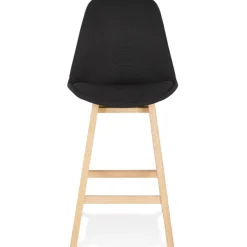 ALTEREGO Tabouret snack mi-hauteur 'TERESA MINI' style scandinave en tissu noir Sale