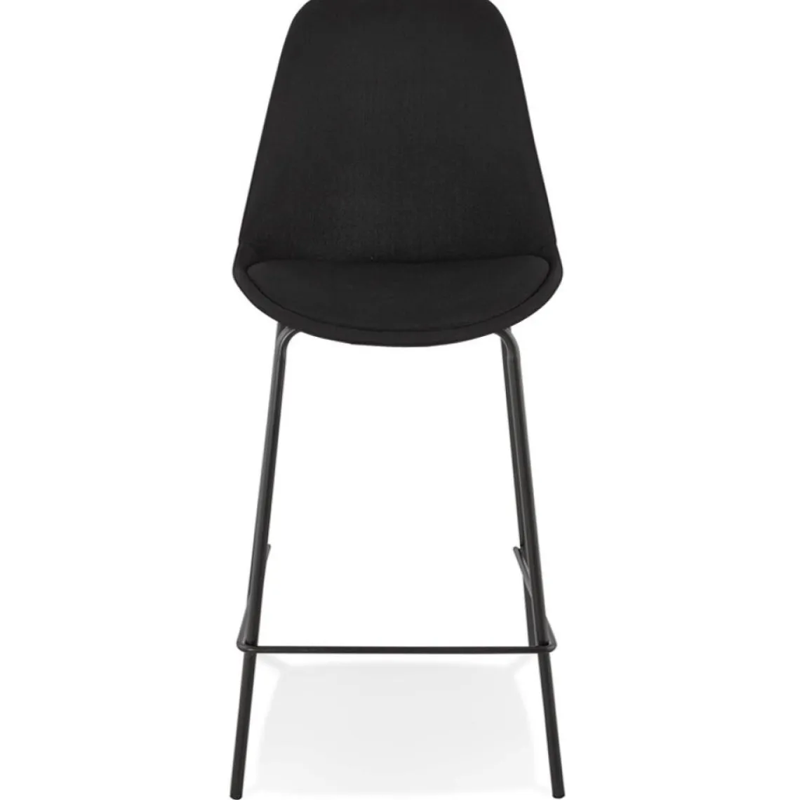 ALTEREGO Tabouret snack mi-hauteur 'ALOE MINI' en tissu noir avec pied en métal Hot