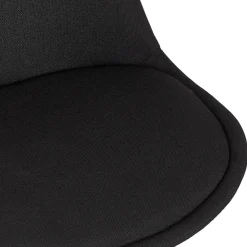 ALTEREGO Tabouret snack mi-hauteur 'ALOE MINI' en tissu noir avec pied en métal Hot