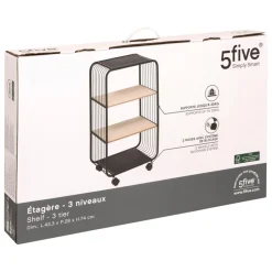 3S. x Home Étagère 3 niveaux en métal et bois beige Sale