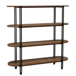 Macabane Étagère 4 niveaux open space en teck recyclé coins arrondis Online