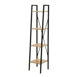Calicosy Étagère colonne 4 niveaux en bois Beige Best