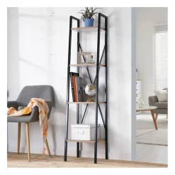 Calicosy Étagère colonne 4 niveaux en bois Beige Best