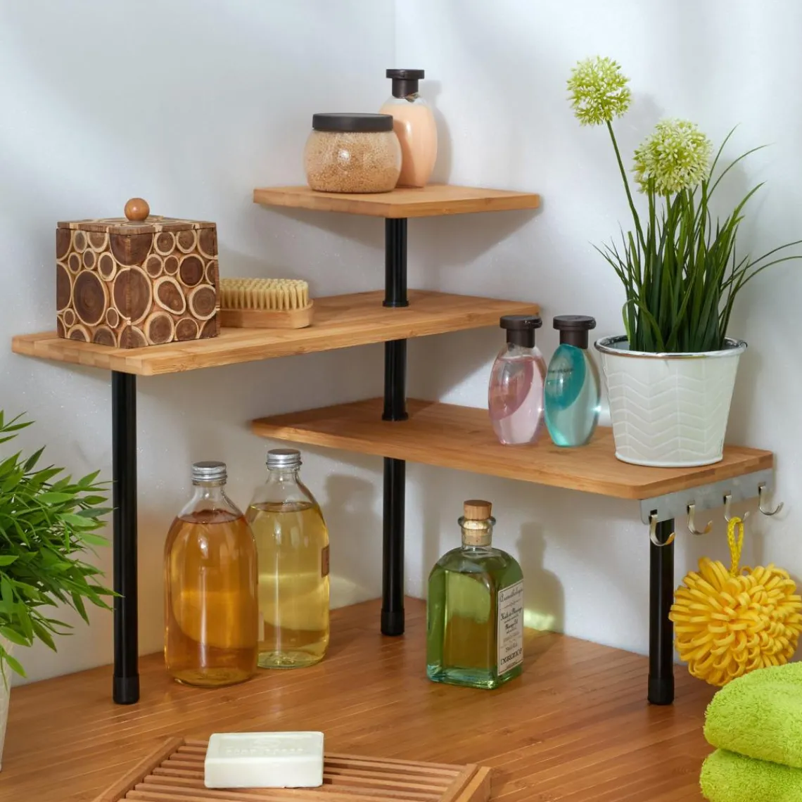 Becquet Étagère d'angle bambou michou Best