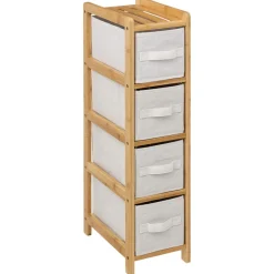 3S. x Home Étagère fine avec 4 paniers en bambou Clearance