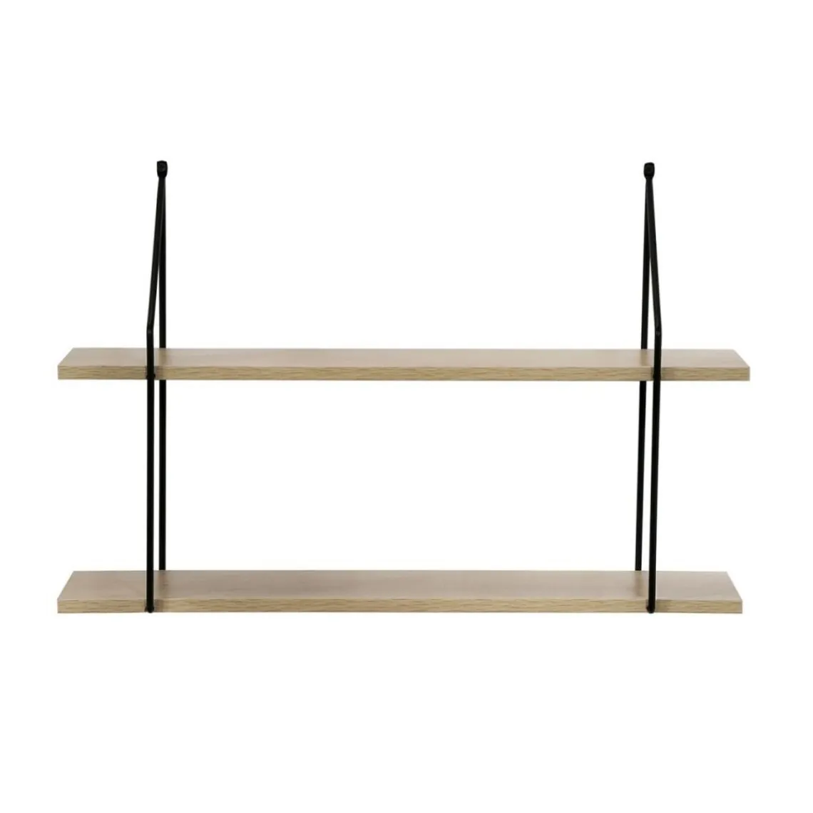 Calicosy Étagère murale 2 niveaux plateau en bois et support métal