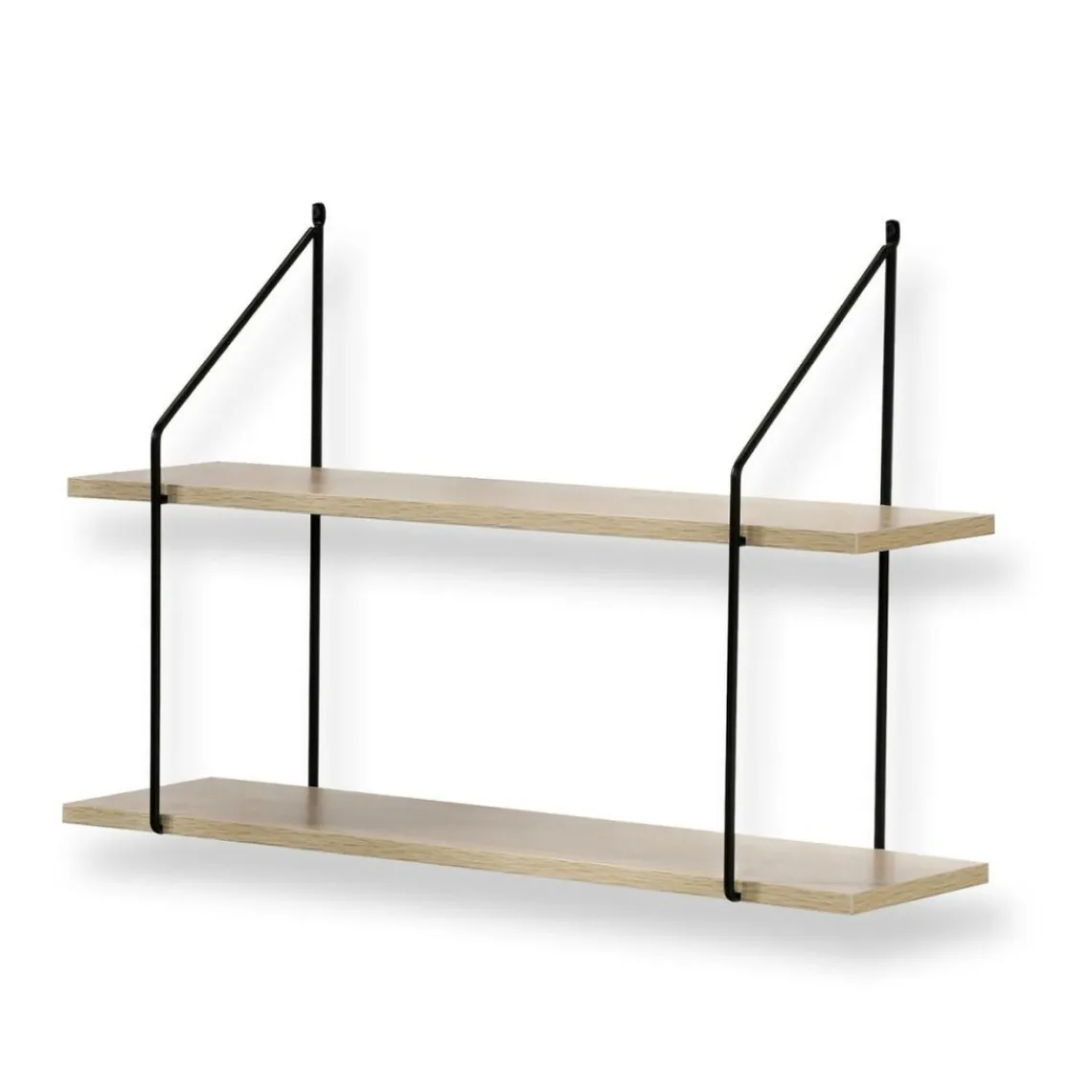 Calicosy Étagère murale 2 niveaux plateau en bois et support métal