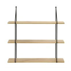Calicosy Étagère murale 3 niveaux plateau en bois et support métal Sale