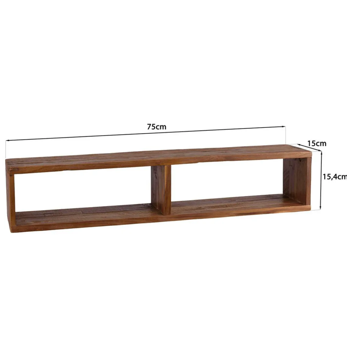 Macabane Étagère murale en teck recyclé 2 niche Outlet