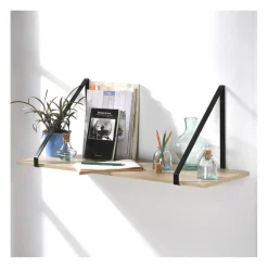 Calicosy Étagère murale grande profondeur en bois avec support en métal Best