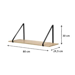 Calicosy Étagère murale grande profondeur en bois avec support en métal Best