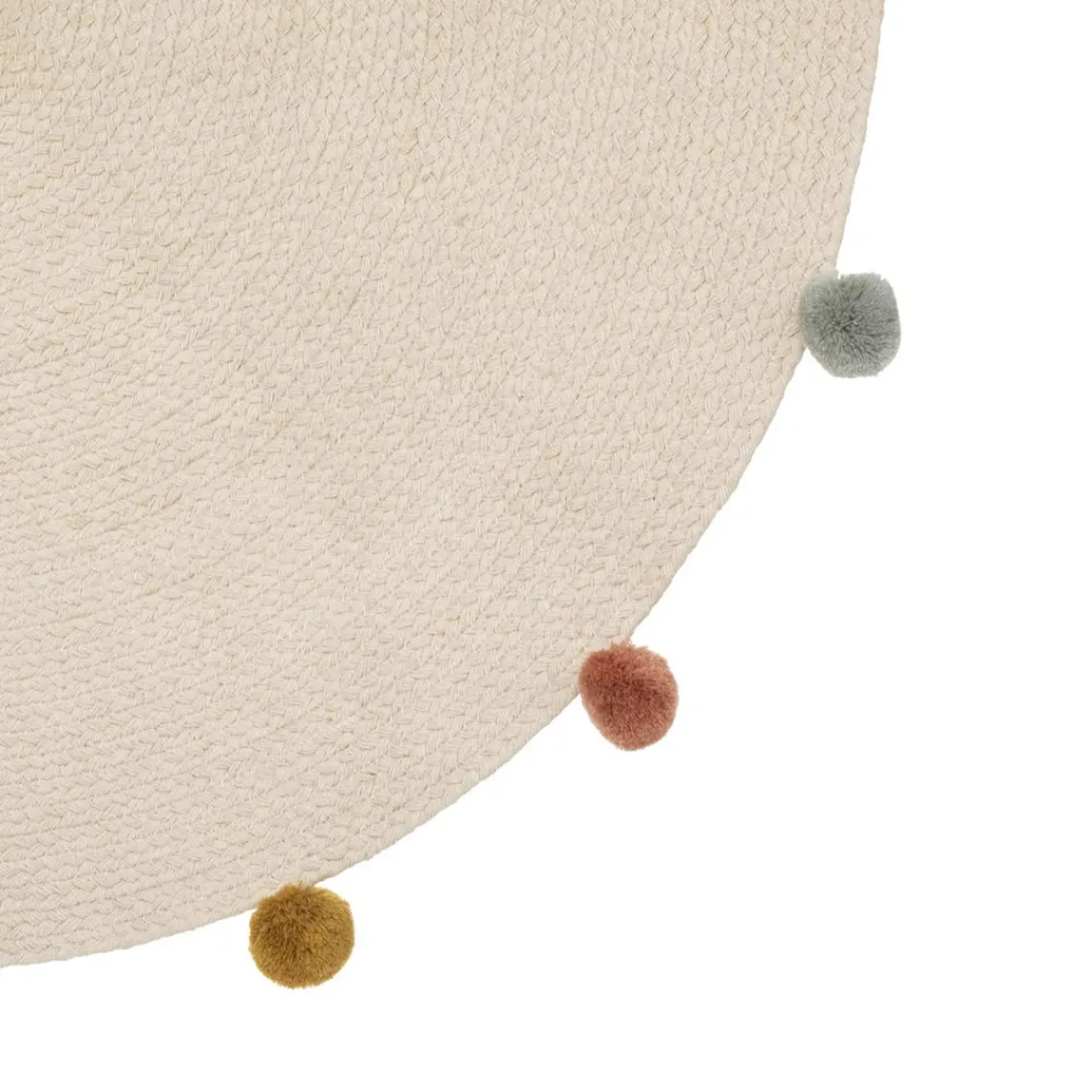 3S. x Home Tapis arlequin avec pompons D90cm Outlet