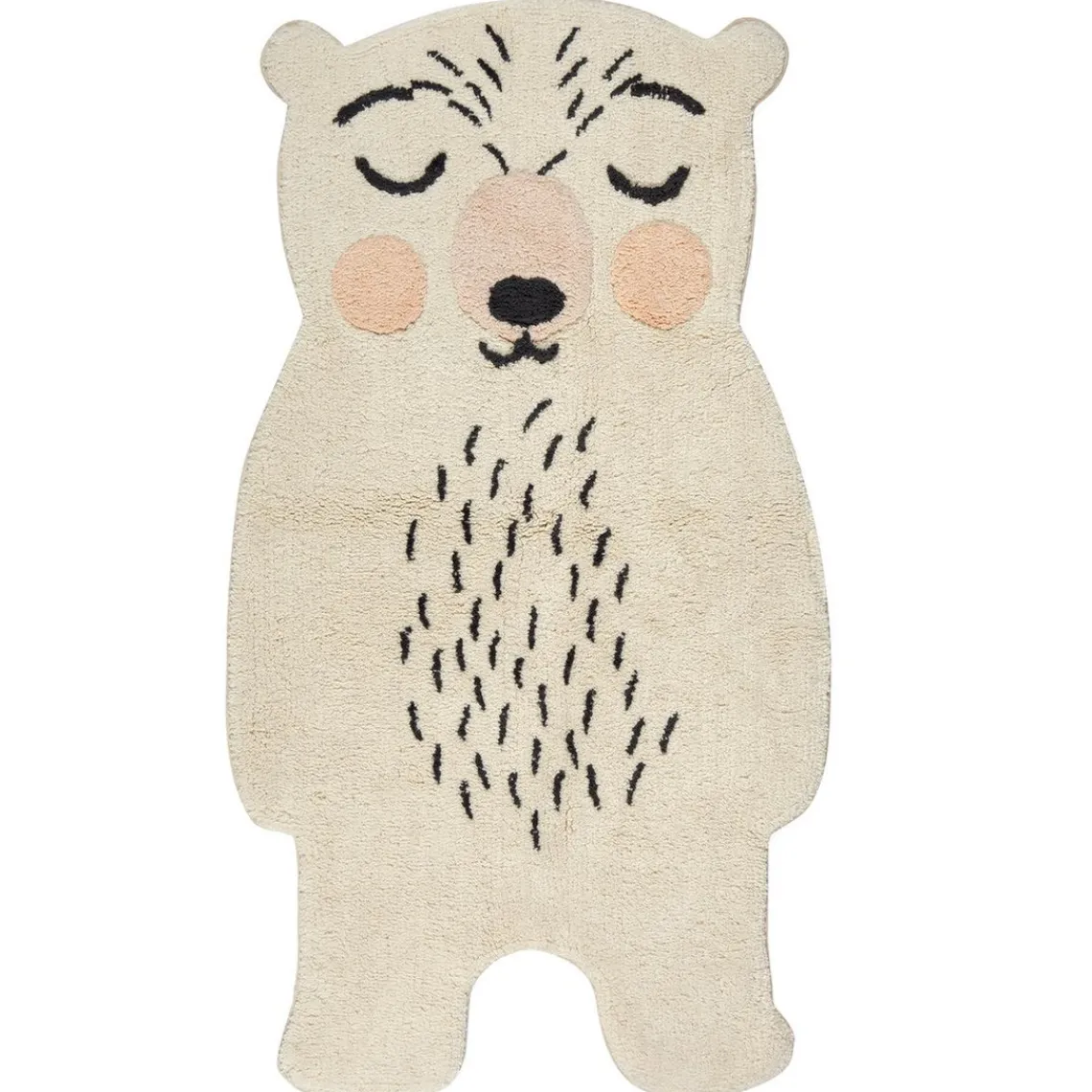 3S. x Home Tapis bébé ours en Coton crème New