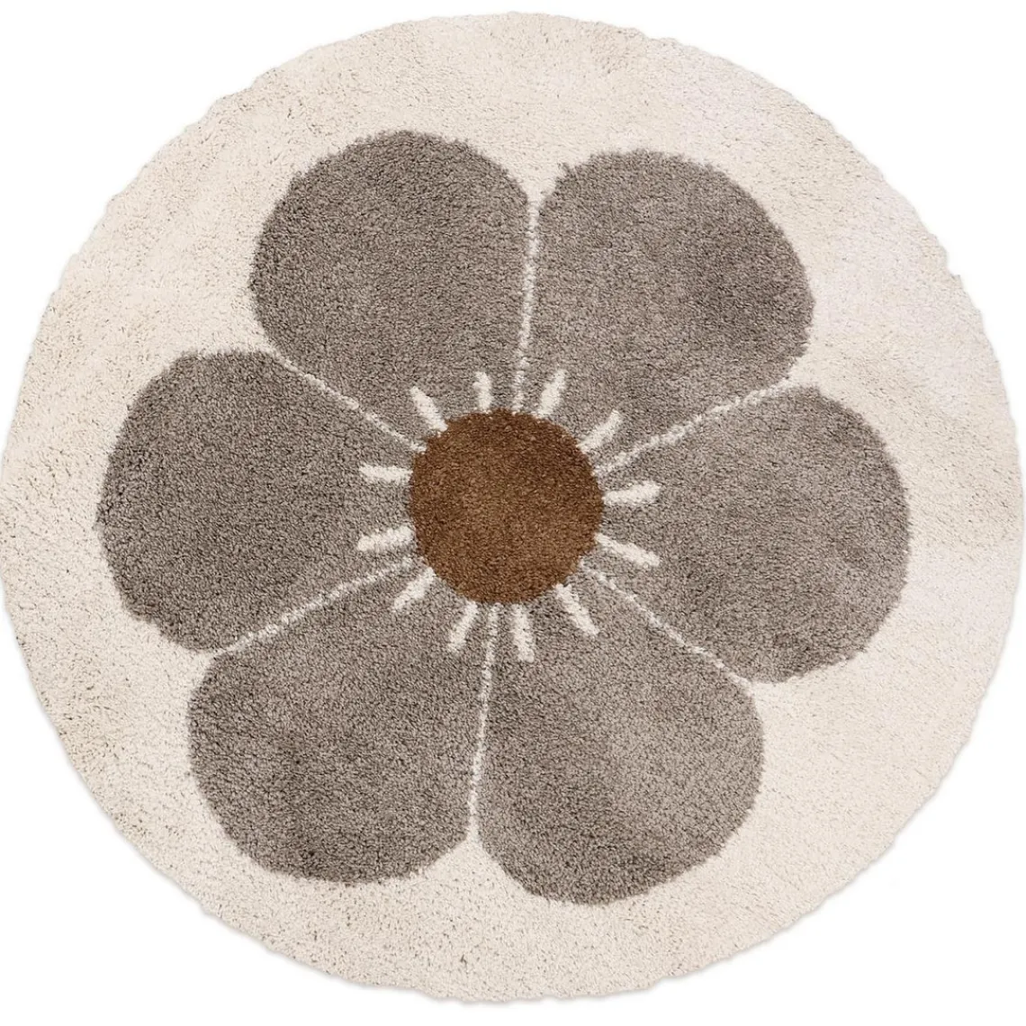 3S. x Home TAPIS BOHEMIAN ROND TAUPE DAISY Hot