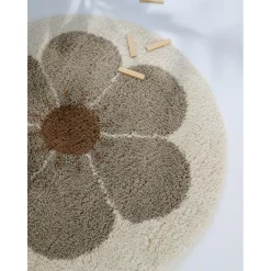 3S. x Home TAPIS BOHEMIAN ROND TAUPE DAISY Hot