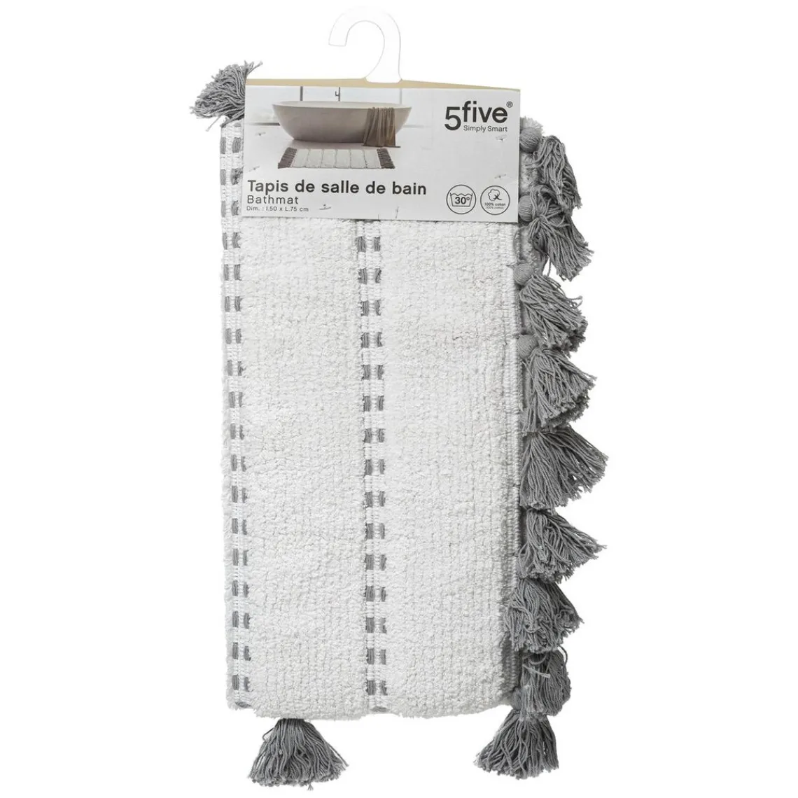 3S. x Home Tapis Coton Pom-pom Gris 50 x 75 Clearance