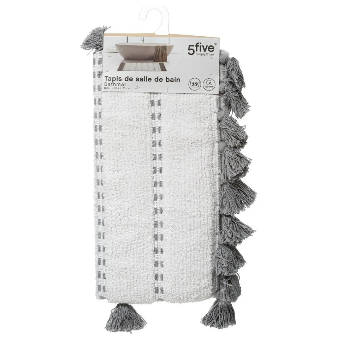 3S. x Home Tapis Coton Pom-pom Gris 50 x 75 Clearance