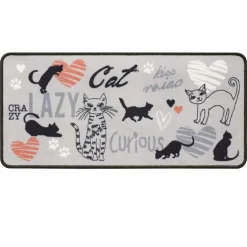 Becquet Tapis de Cuisine CRAZY-CAT Gris 46x98 Online