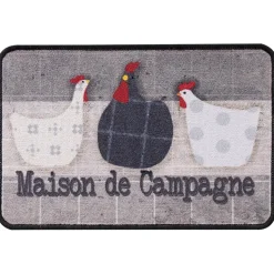 Becquet Tapis de Cuisine Poules DORKING Gris Clearance