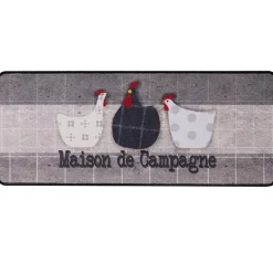 Becquet Tapis de Cuisine Poules DORKING Gris Clearance
