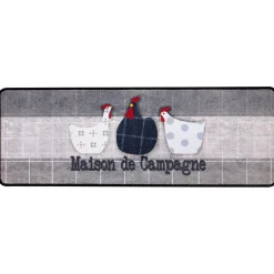 Becquet Tapis de Cuisine Poules DORKING Gris Clearance