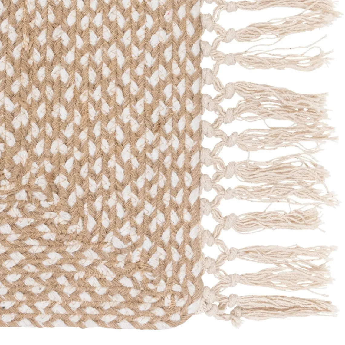 3S. x Home Tapis de Salon Jute en Coton FLOR Beige Clearance