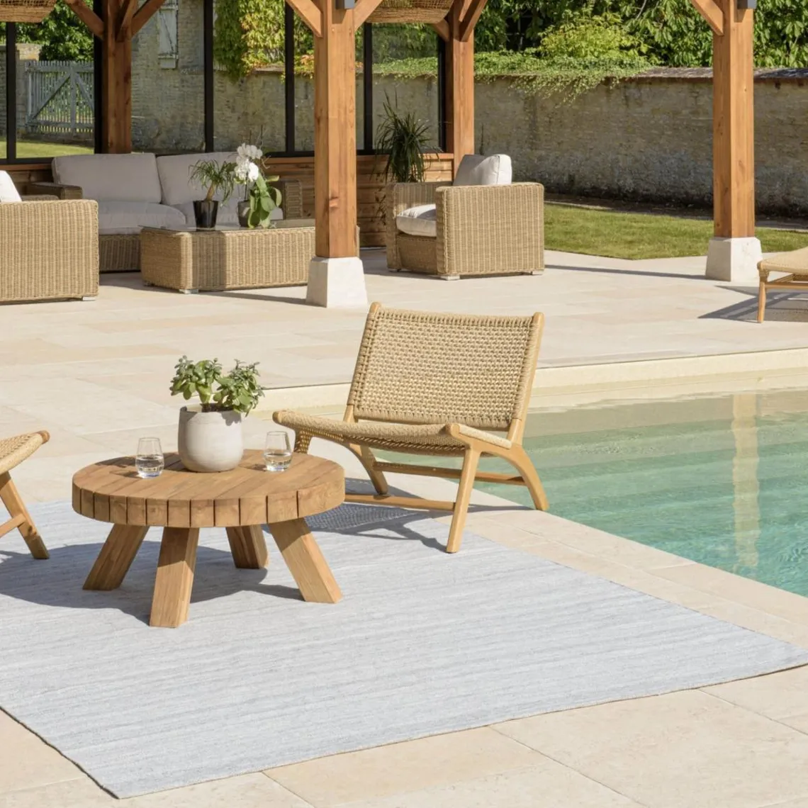 Macabane Tapis d’extérieur gris chiné QUENTIN