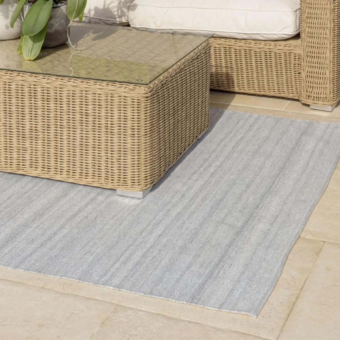 Macabane Tapis d’extérieur gris chiné QUENTIN