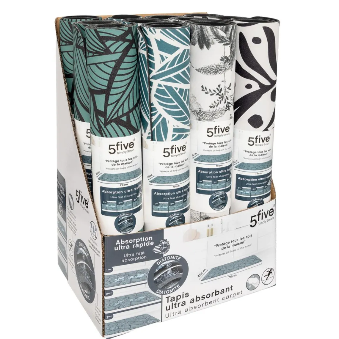 3S. x Home Tapis diatomite bleu Best