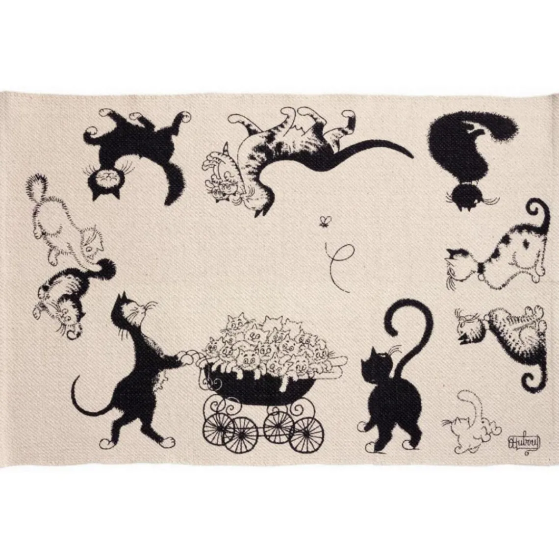 Maison Vivaraise Tapis Dubout Multi Chats Ecru 60 x 90 Clearance