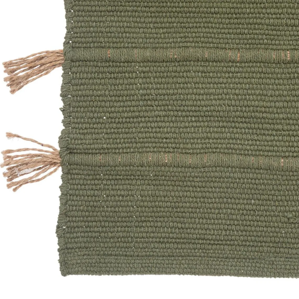 3S. x Home Tapis en coton avec pompon en jute Best