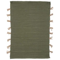 3S. x Home Tapis en coton avec pompon en jute Best