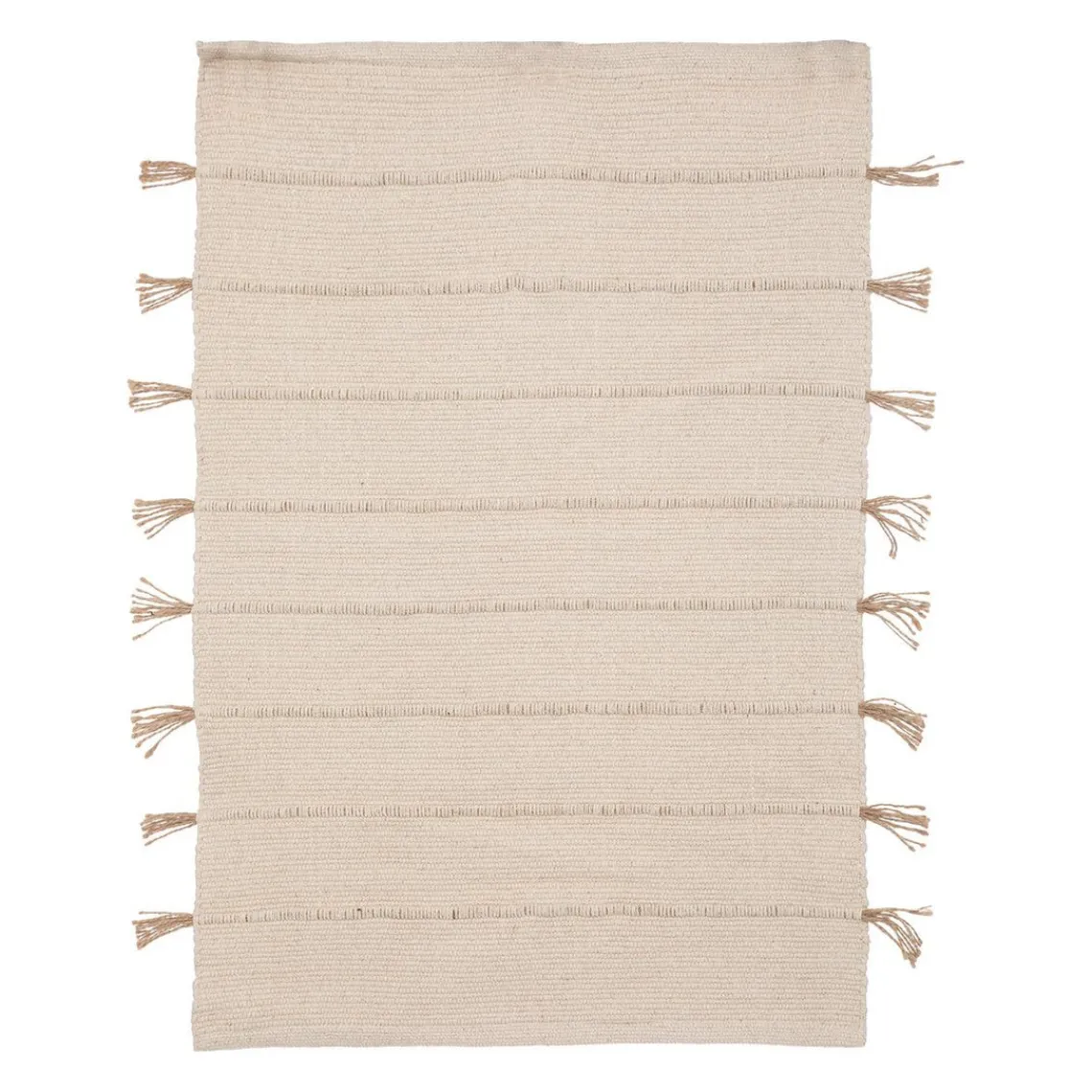 3S. x Home Tapis en coton avec pompon en jute Best