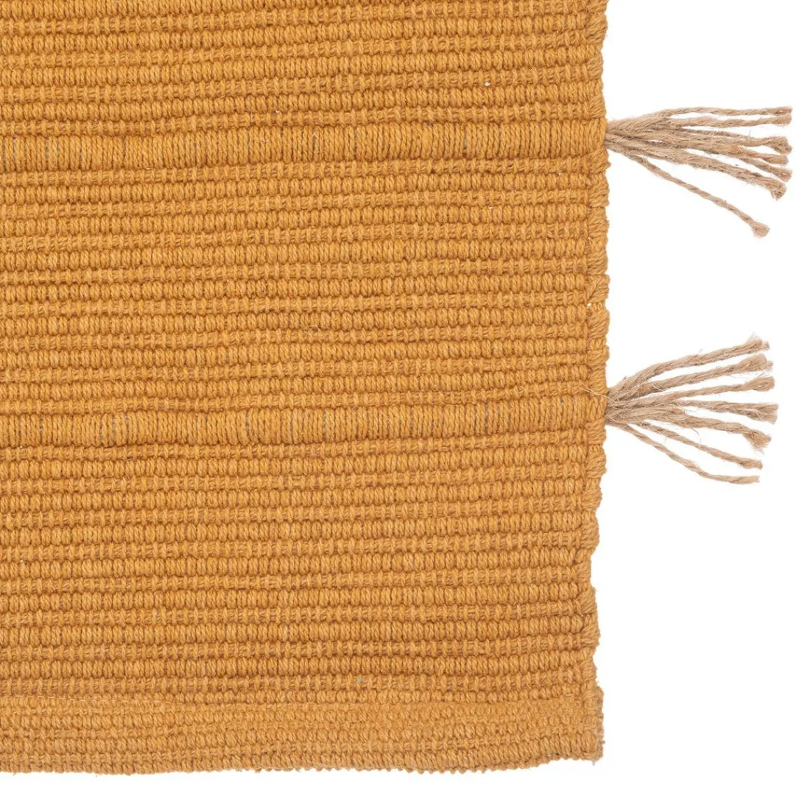 3S. x Home Tapis en coton avec pompon en jute Best