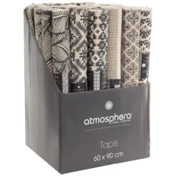 3S. x Home Tapis en Coton Imprimé Box Gris modèle B Outlet