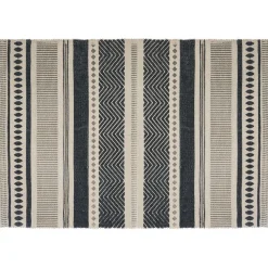 3S. x Home Tapis en Coton Imprimé Box Gris modèle B Outlet