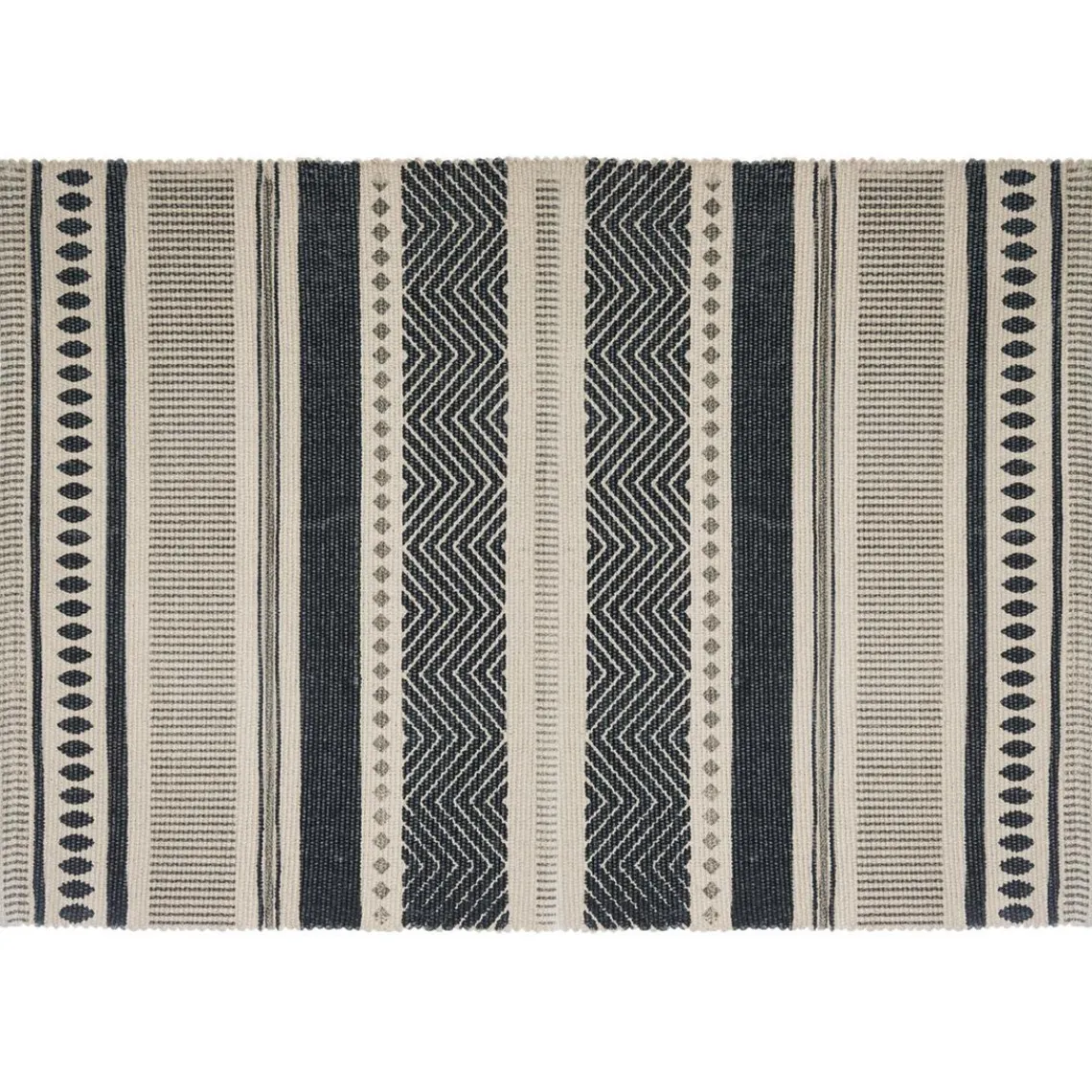 3S. x Home Tapis en Coton Imprimé Box Gris modèle B Outlet