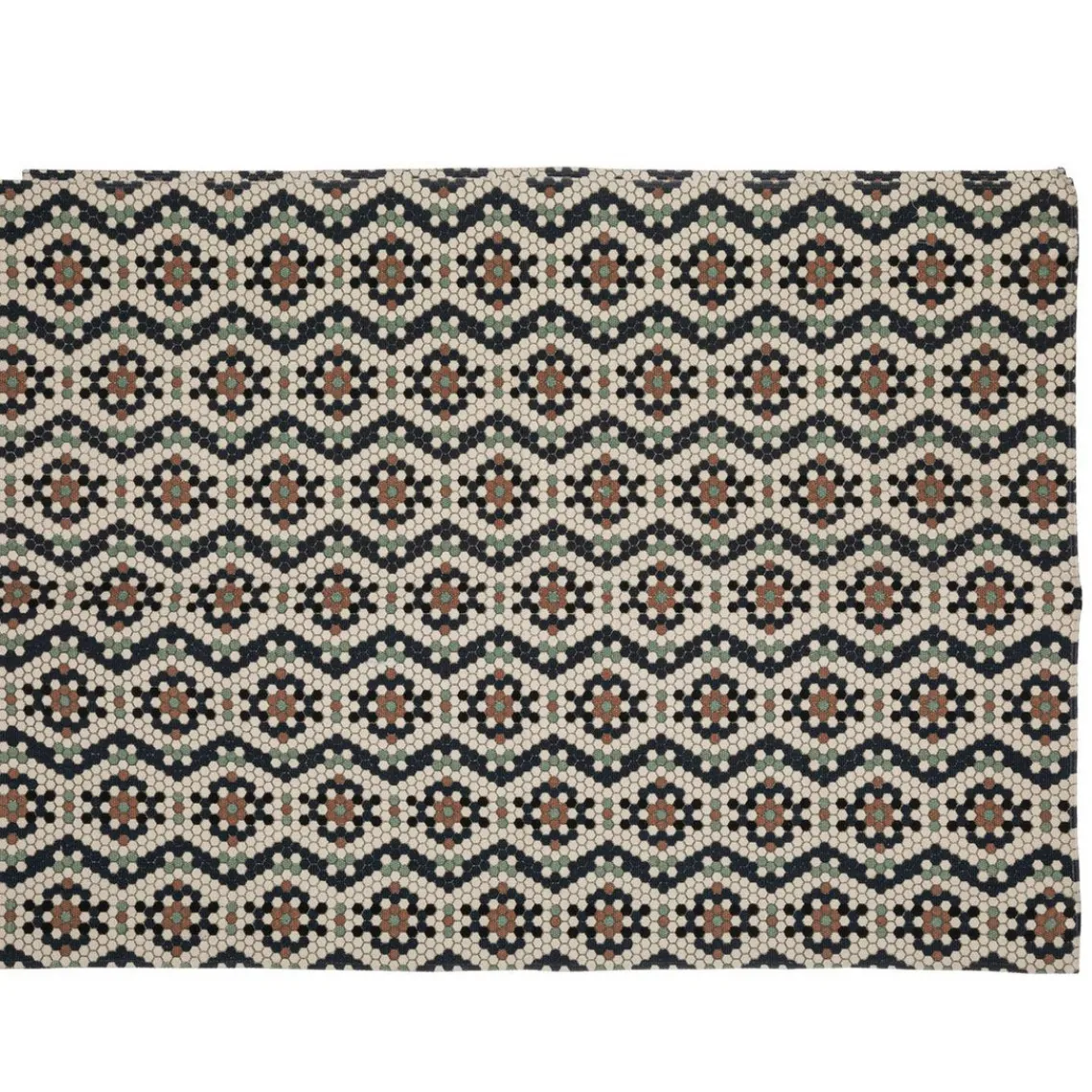 3S. x Home Tapis en coton imprimé 120x170 cm café Sale