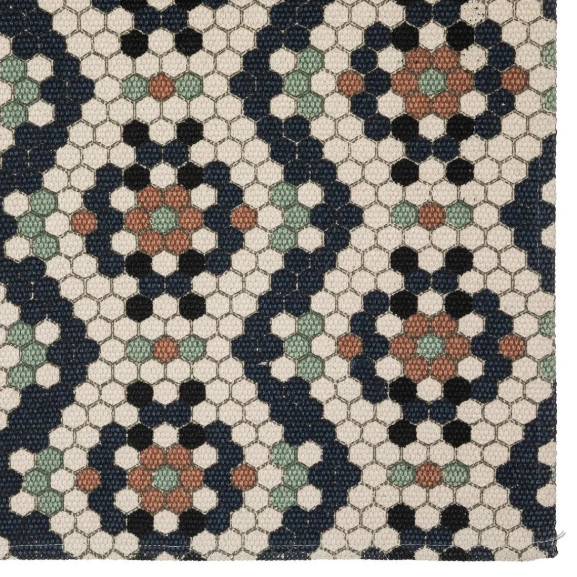 3S. x Home Tapis en coton imprimé 120x170 cm café Sale