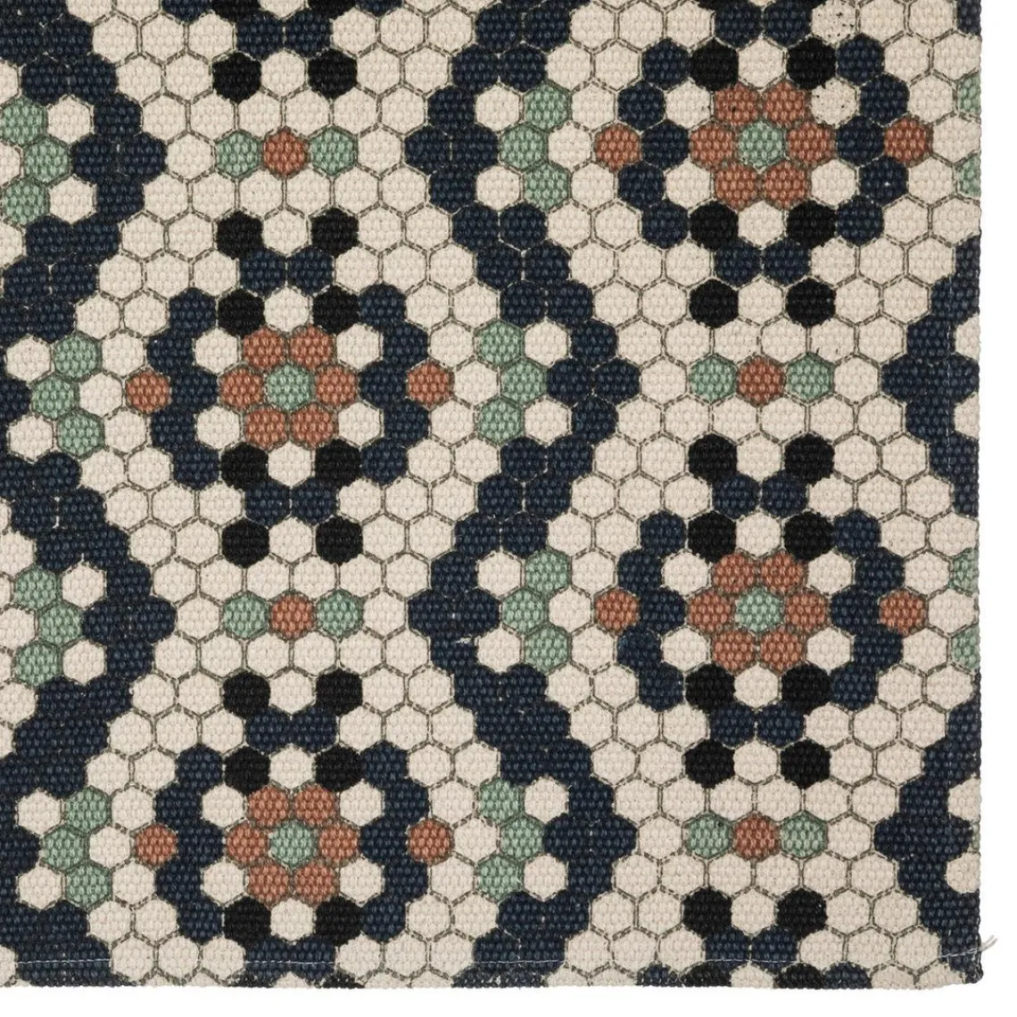 3S. x Home Tapis en coton imprimé 120x170 cm café Sale