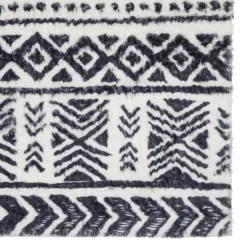 3S. x Home Tapis en fausse fourrure noir et blanc Discount