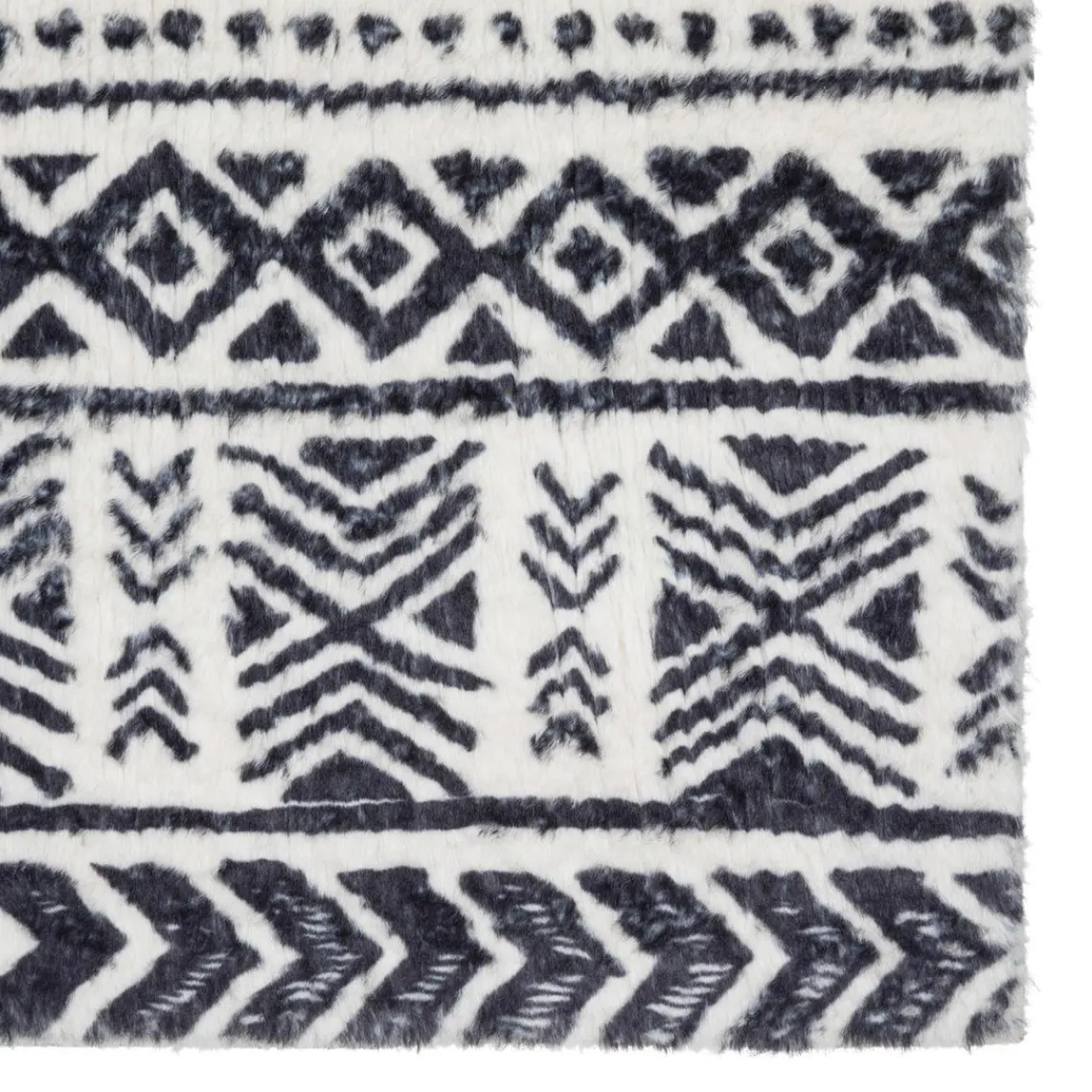 3S. x Home Tapis en fausse fourrure noir et blanc Discount