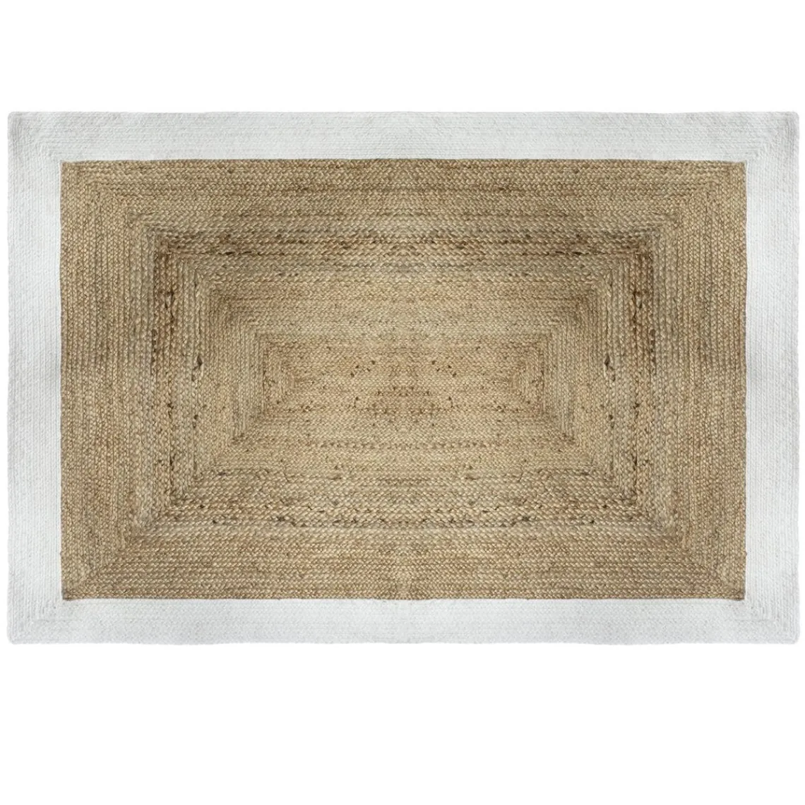 3S. x Home Tapis en Jute à Bord Blanc