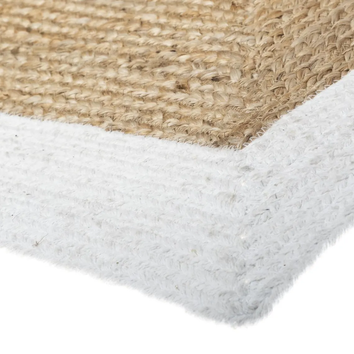 3S. x Home Tapis en Jute à Bord Blanc