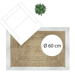 3S. x Home Tapis en Jute à Bord Blanc