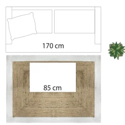 3S. x Home Tapis en Jute à Bord Blanc
